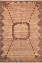 handmade Modern Gabbeh Beige Brown Hand Knotted RECTANGLE 100% WOOL area rug 8  x 11